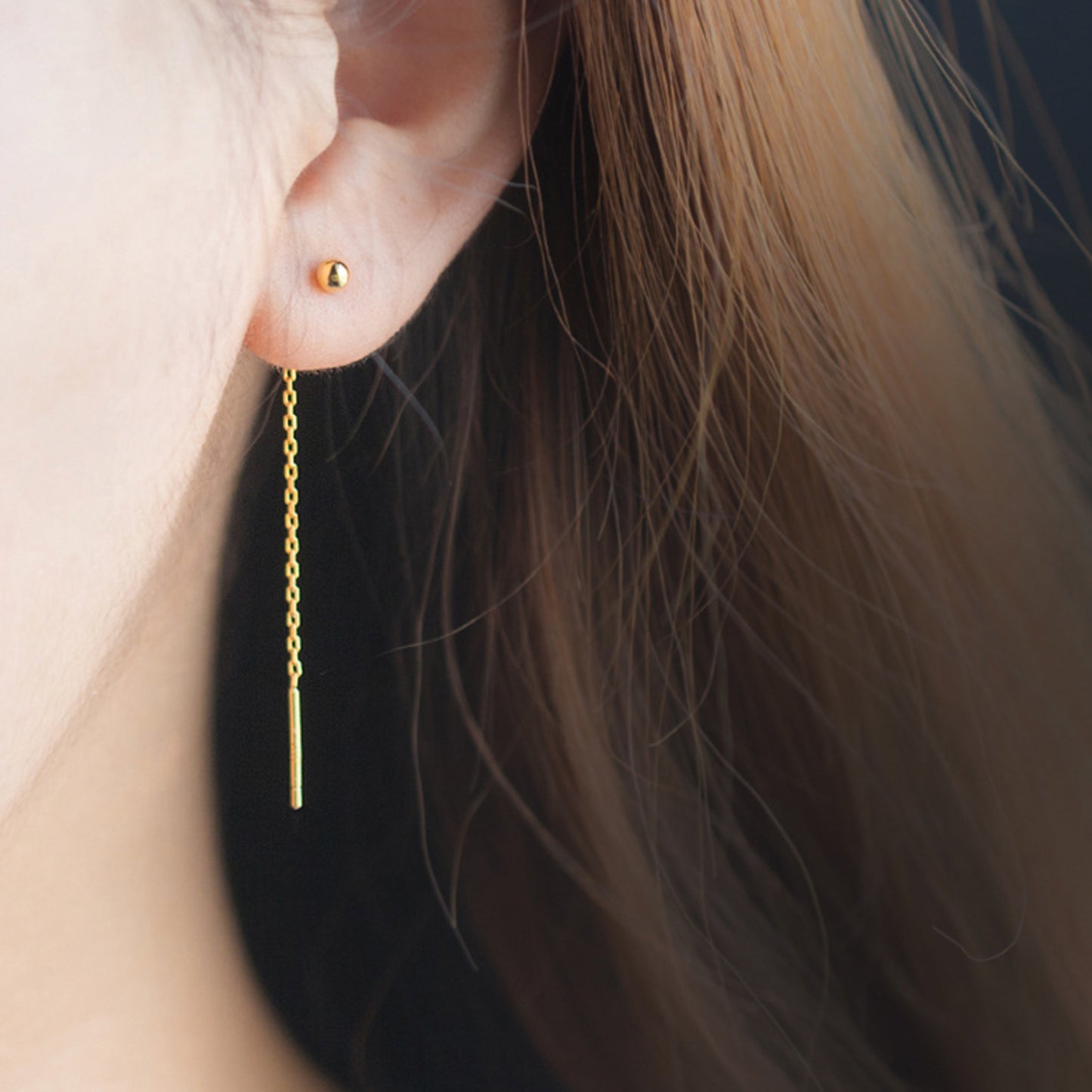 Simple Chain Threader Earrings