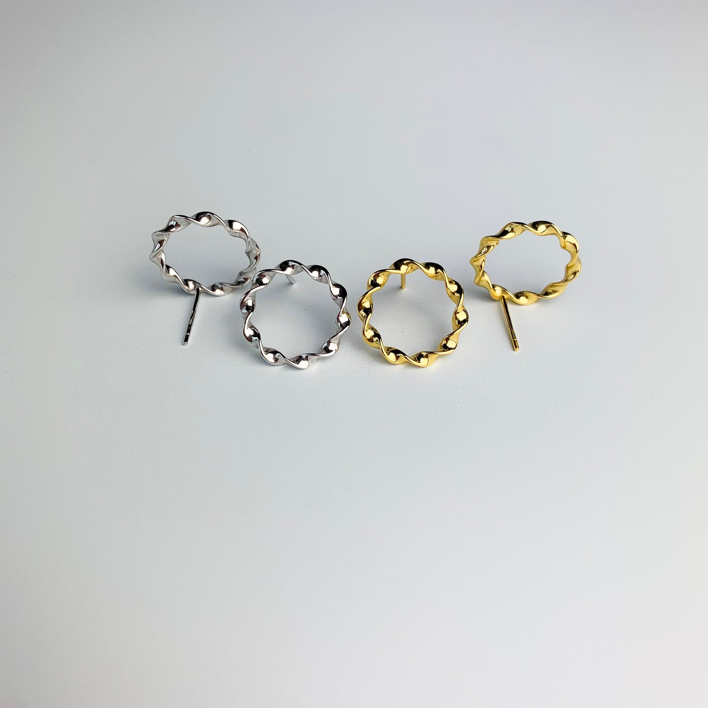 Twisted Circle Stud Earrings