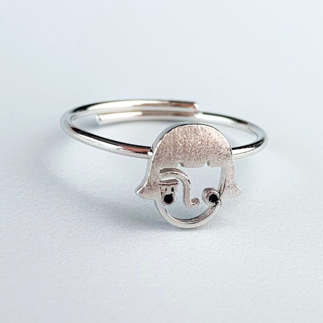 Abstract Face Adjustable Ring