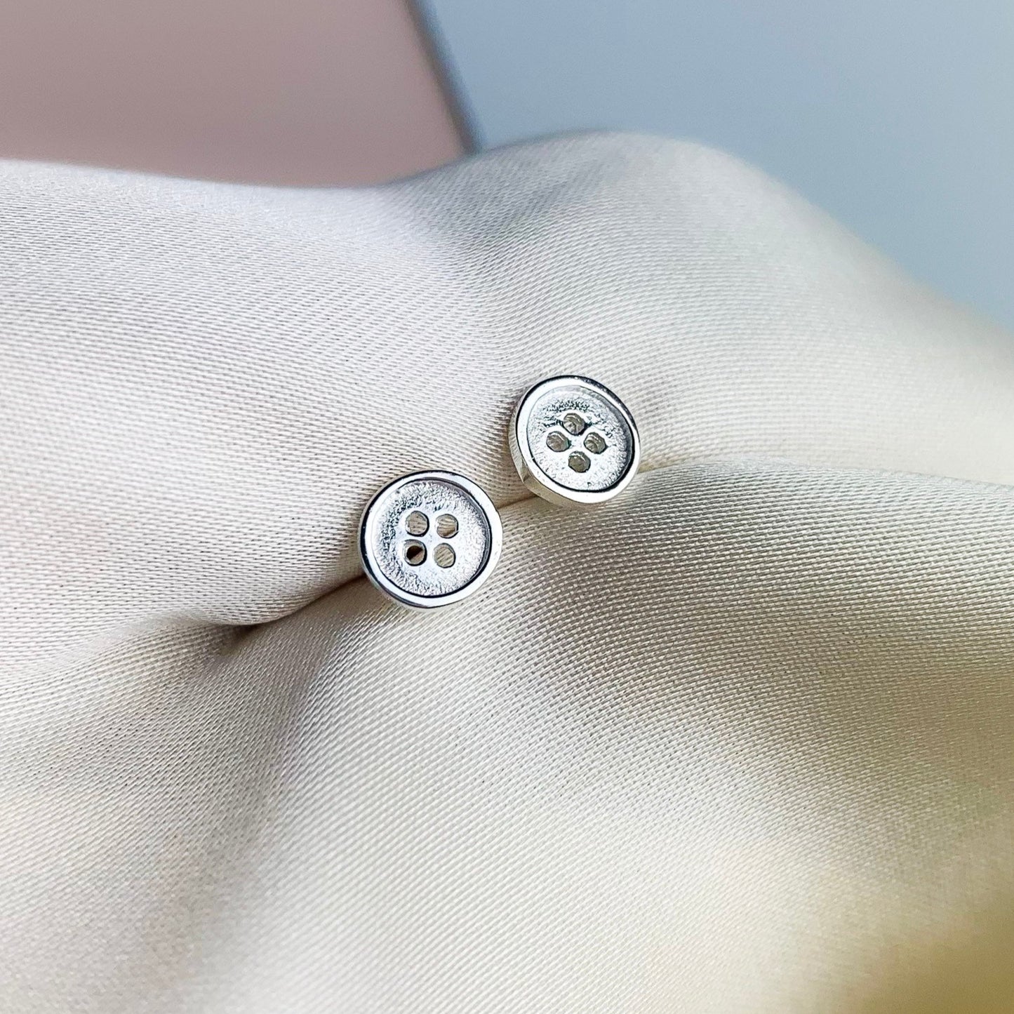 Tiny Button Stud Earrings