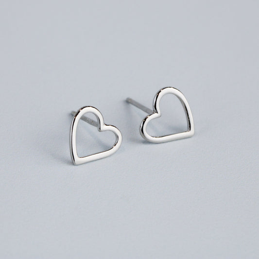 Heart Outline Stud Earrings
