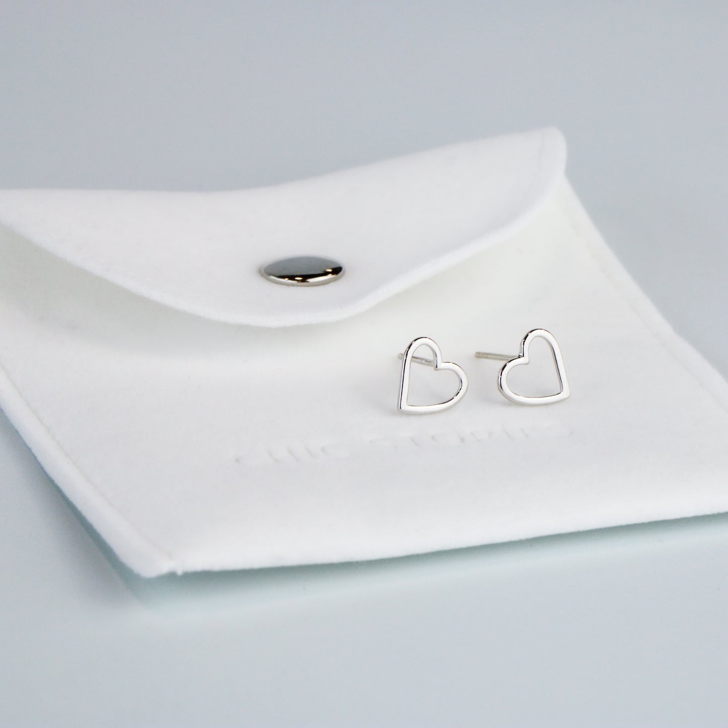 Heart Outline Stud Earrings