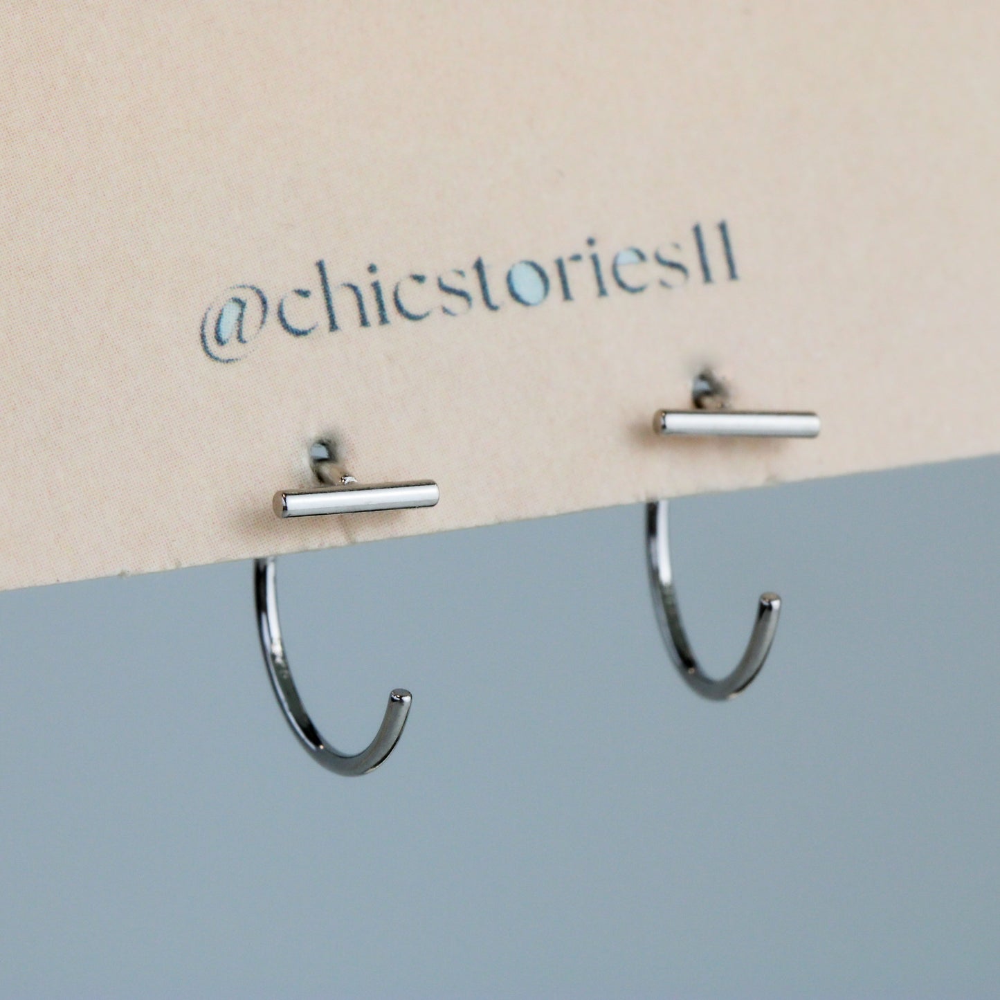 Bar Open Hoop Earrings