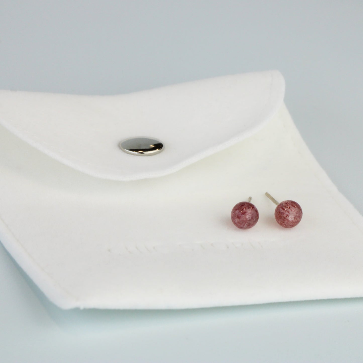 Red Speckled Crystal Ball Stud Earrings