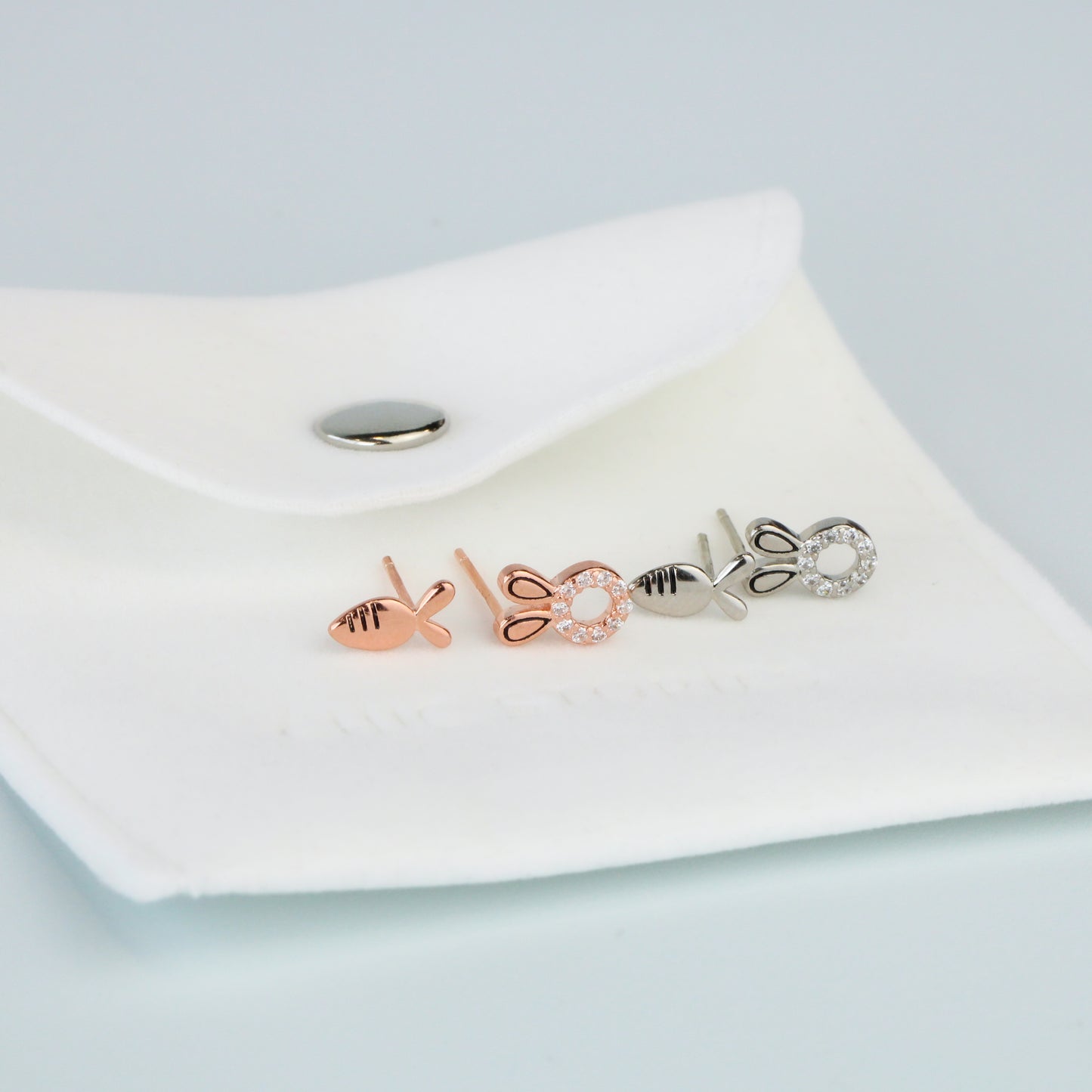 Asymmetrical Carrot and Bunny Stud Earrings