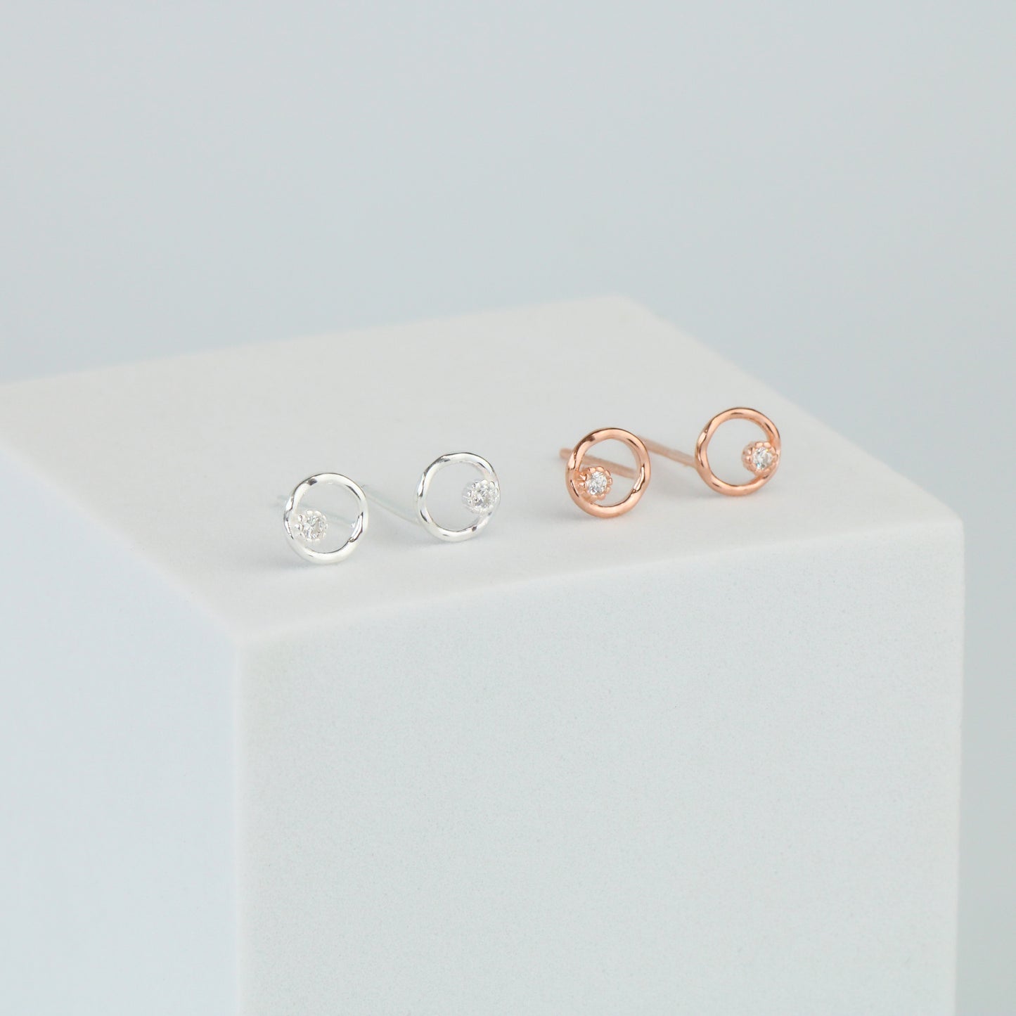Crystal Detail Circle Stud Earrings