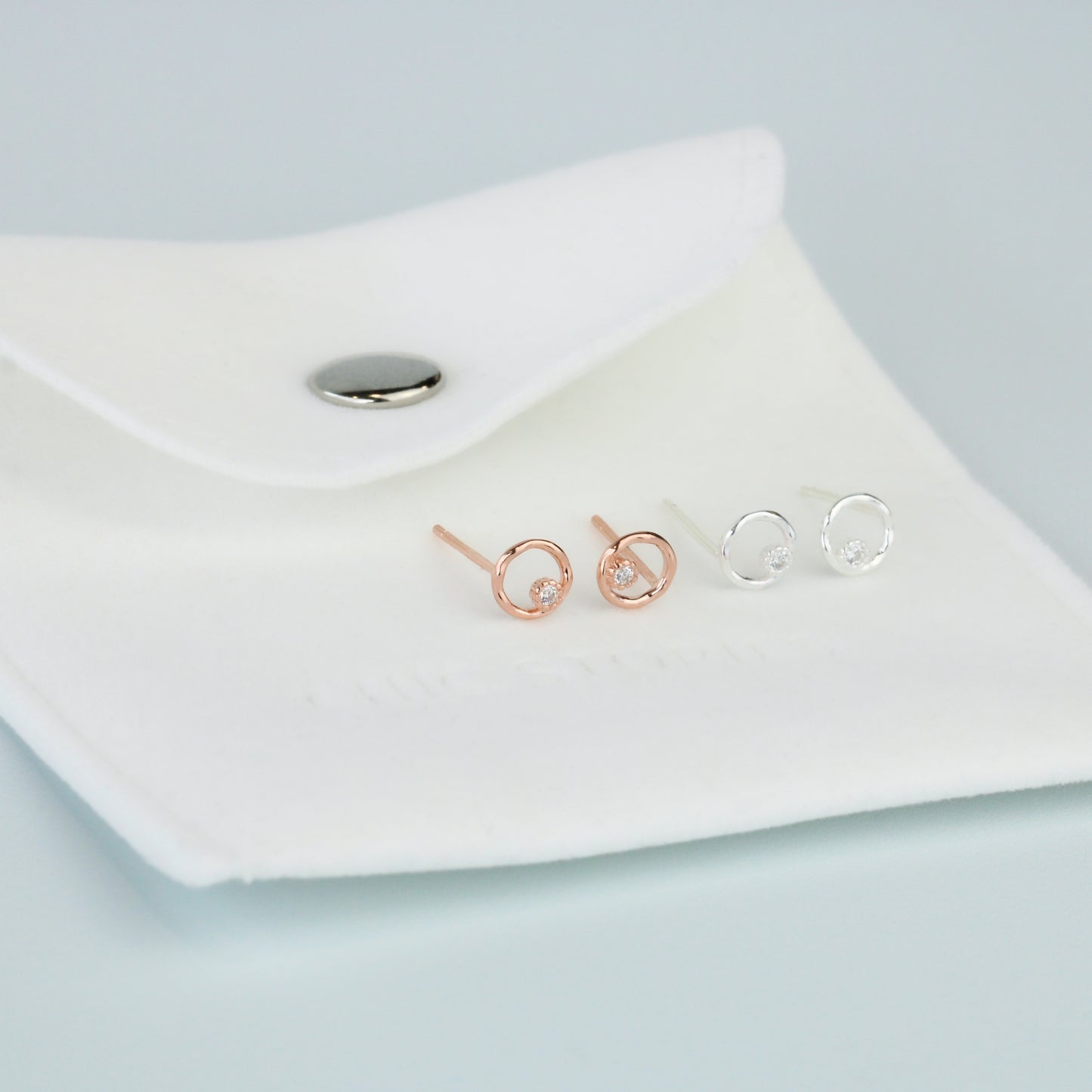 Crystal Detail Circle Stud Earrings