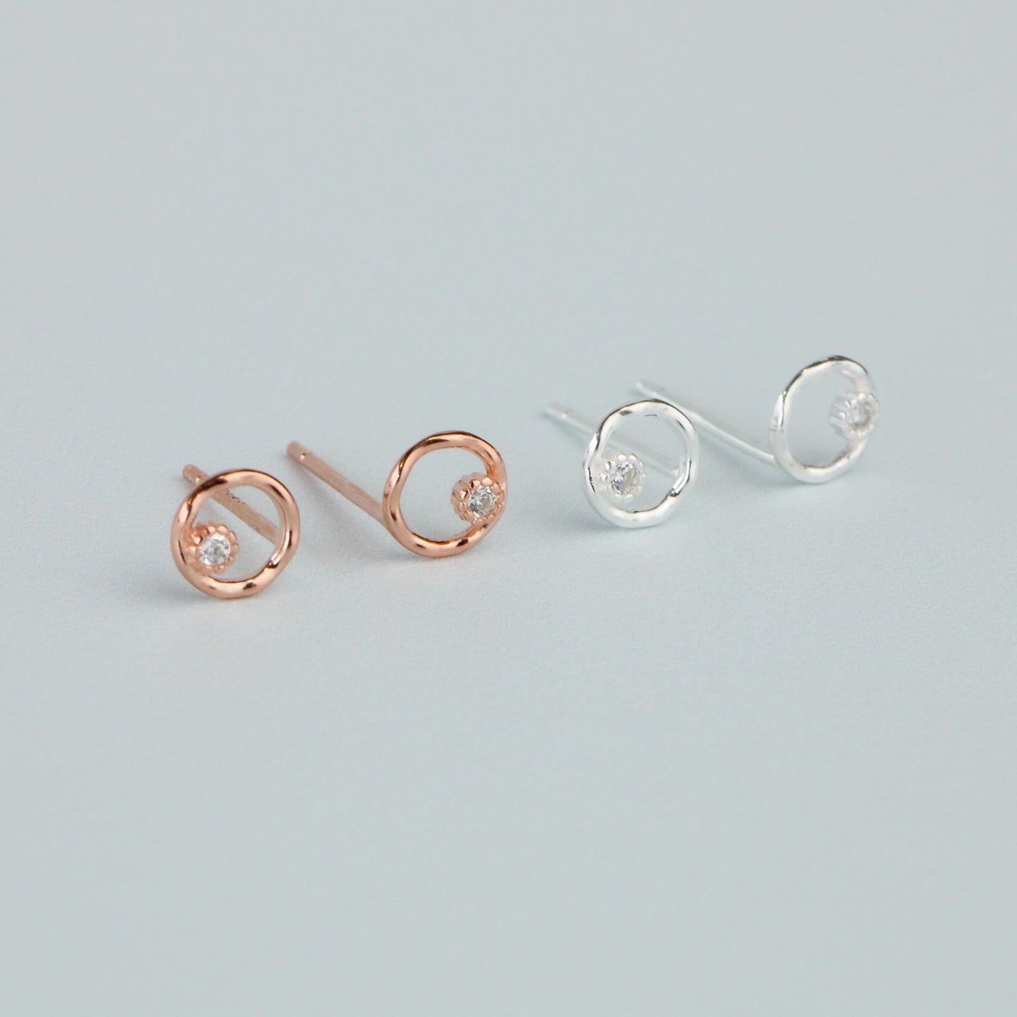 Crystal Detail Circle Stud Earrings