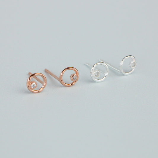 Crystal Detail Circle Stud Earrings