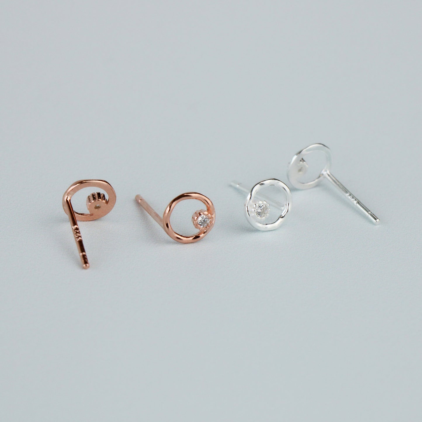 Crystal Detail Circle Stud Earrings
