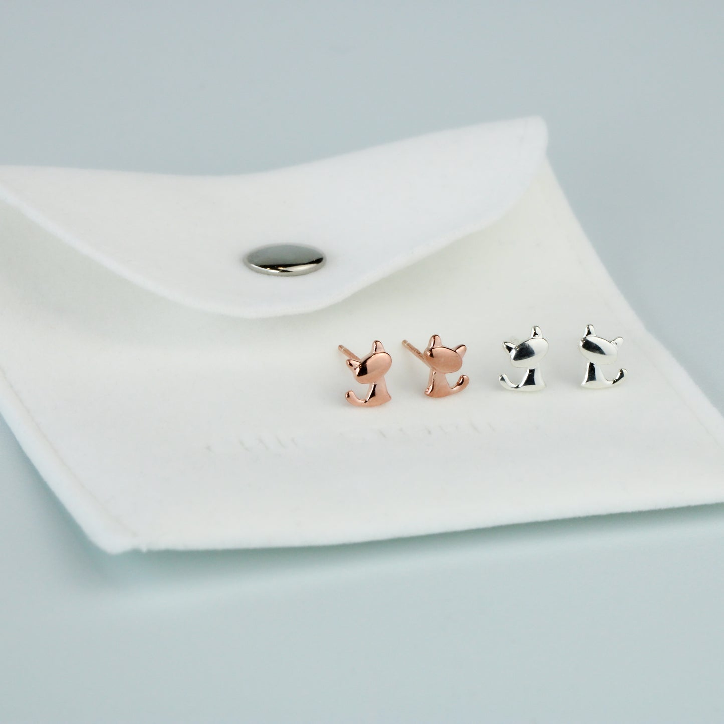 Tiny Cat Silhouette Stud Earrings