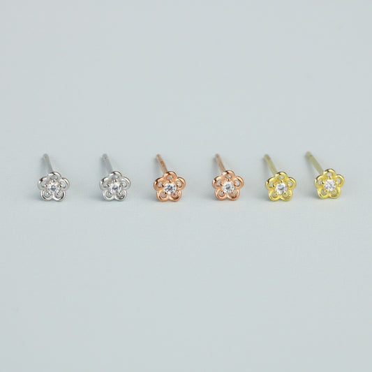 Tiny Flower Stud Earrings