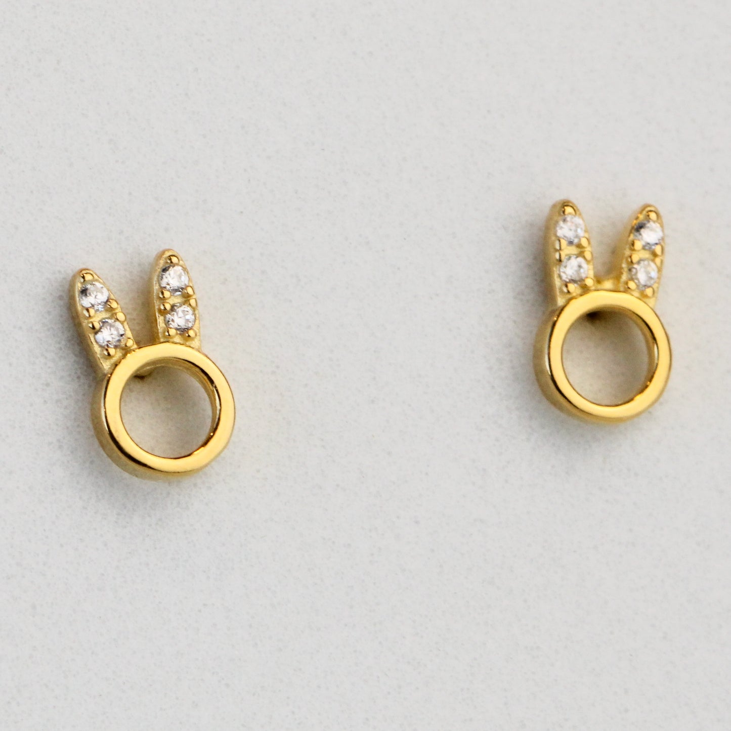 Crystal Bunny Ears Stud Earrings
