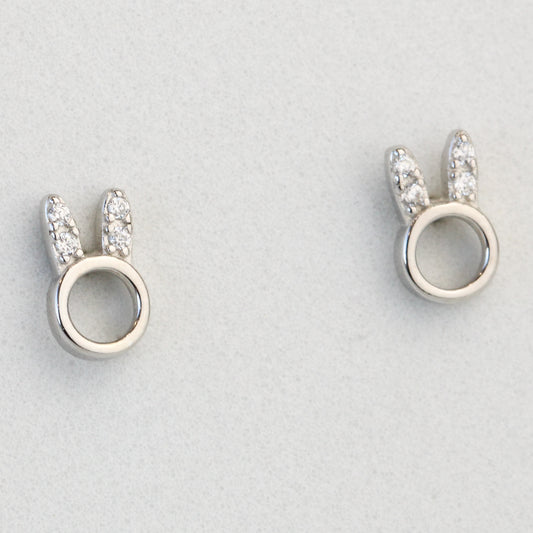 Crystal Bunny Ears Stud Earrings
