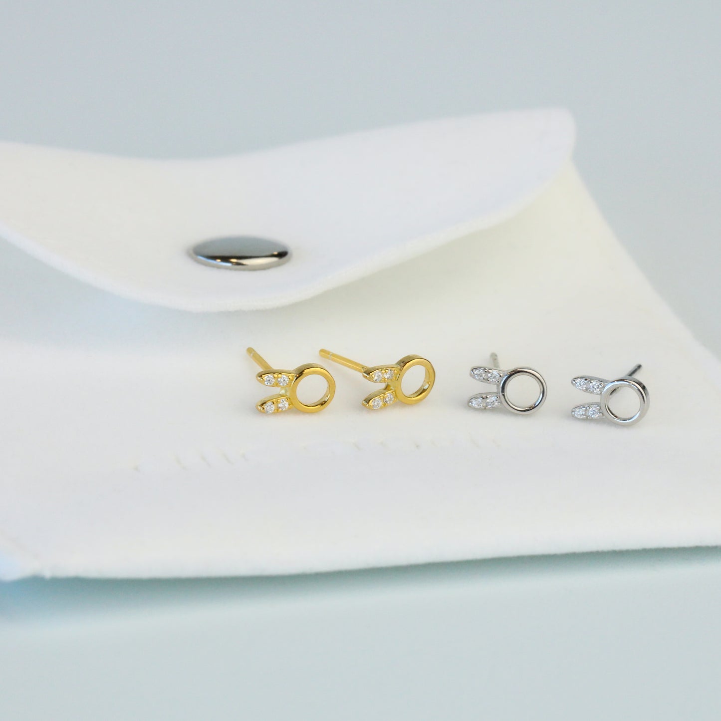 Crystal Bunny Ears Stud Earrings