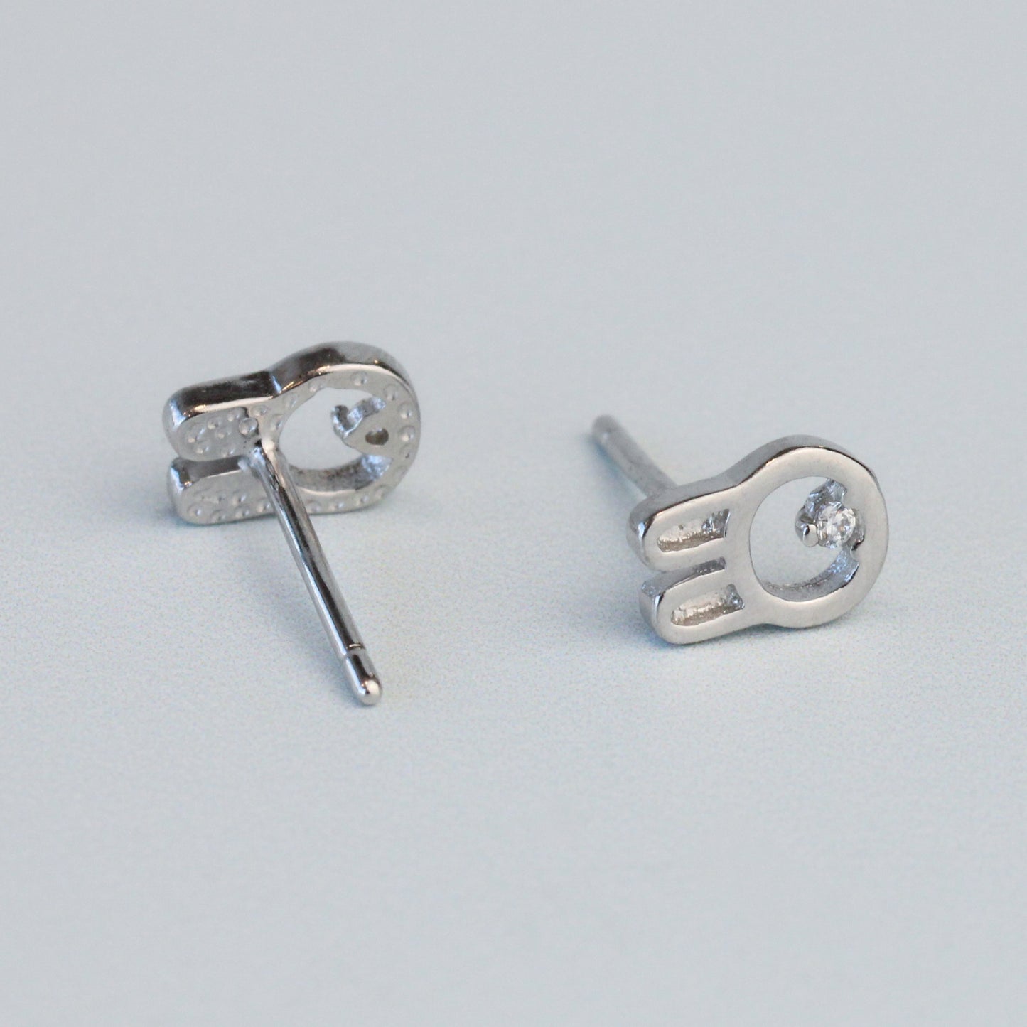 Tiny Crystal Detail Bunny Stud Earrings