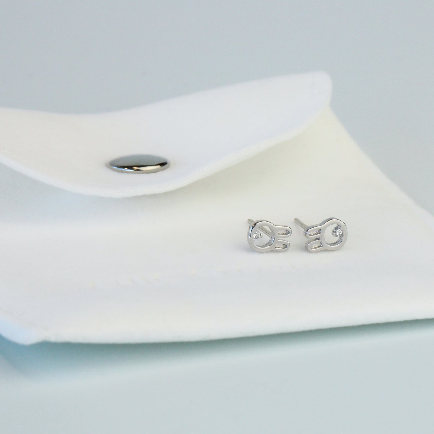 Tiny Crystal Detail Bunny Stud Earrings