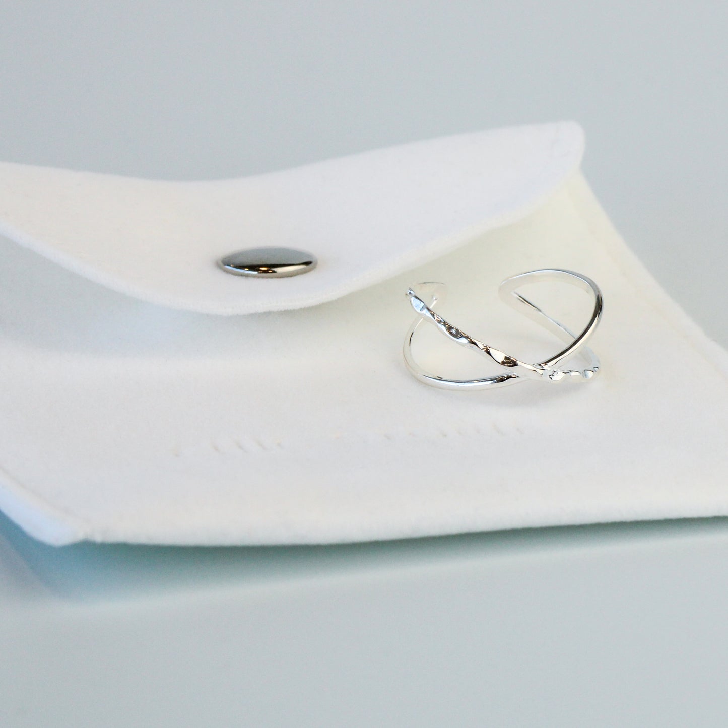Double Band Crossover Adjustable Ring
