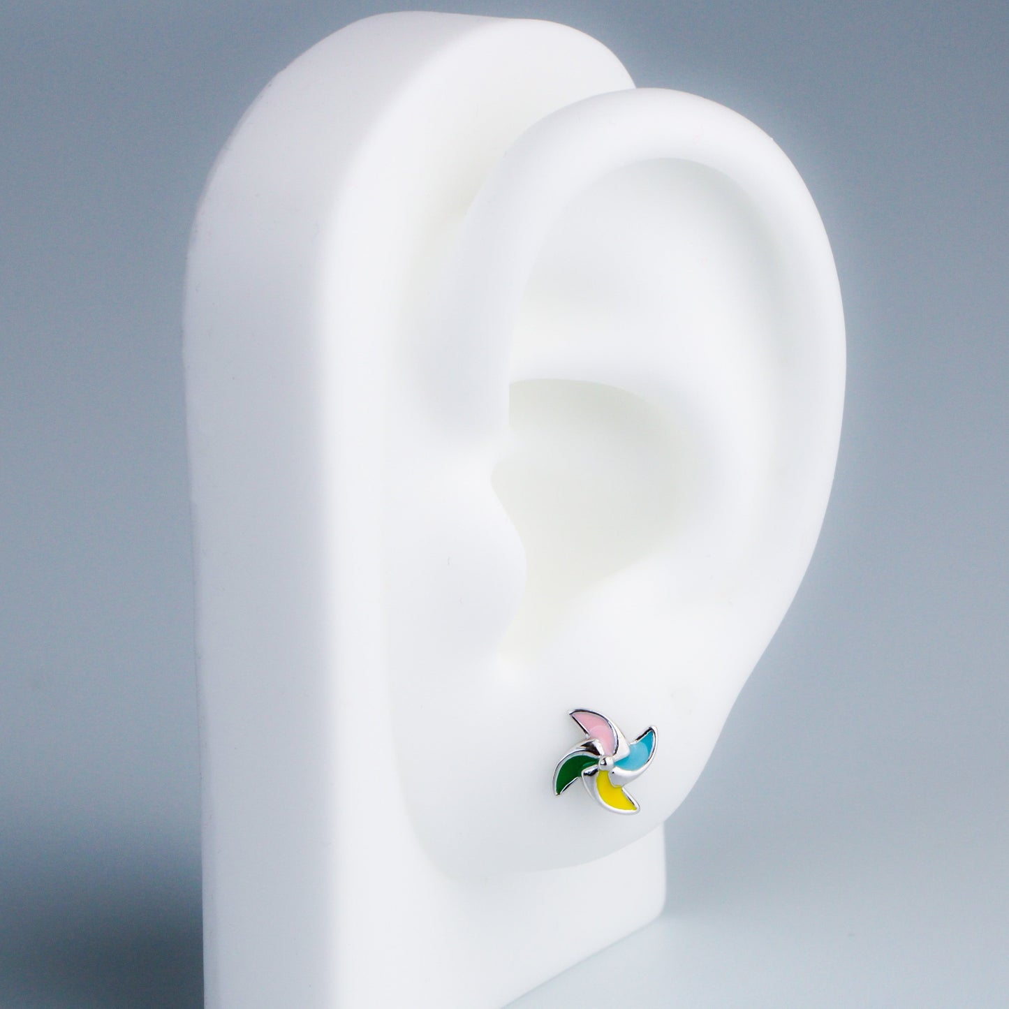 Colourful Pinwheel Stud Earrings