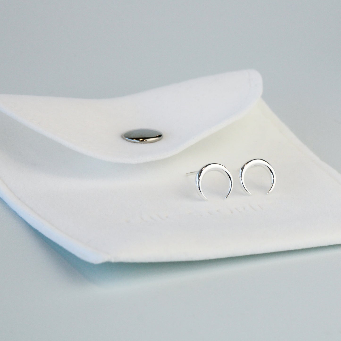 Crescent Moon Stud Earrings