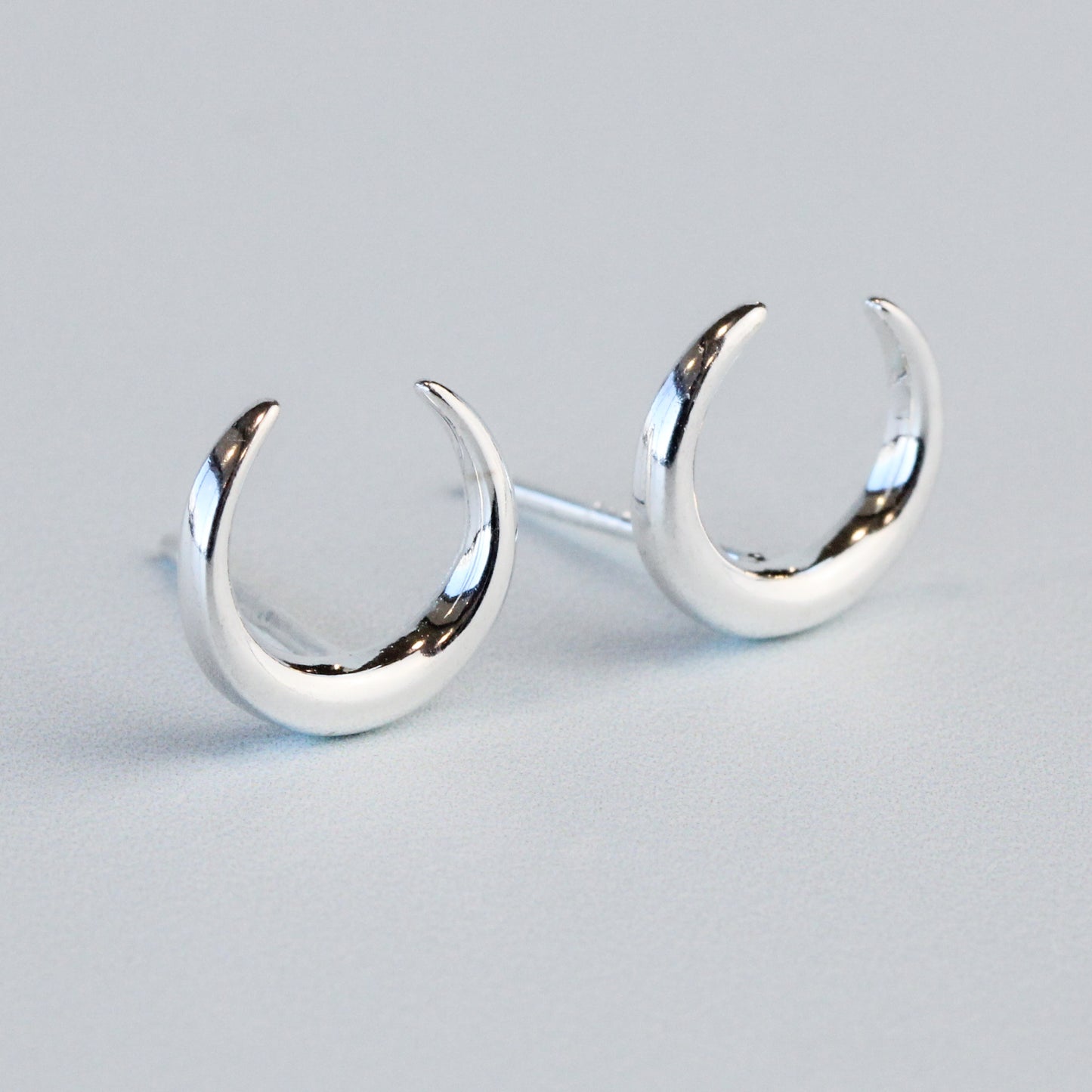 Crescent Moon Stud Earrings