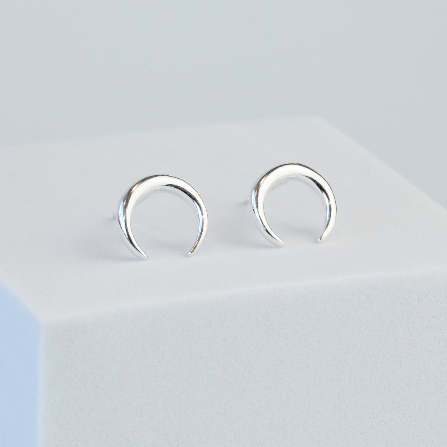 Crescent Moon Stud Earrings