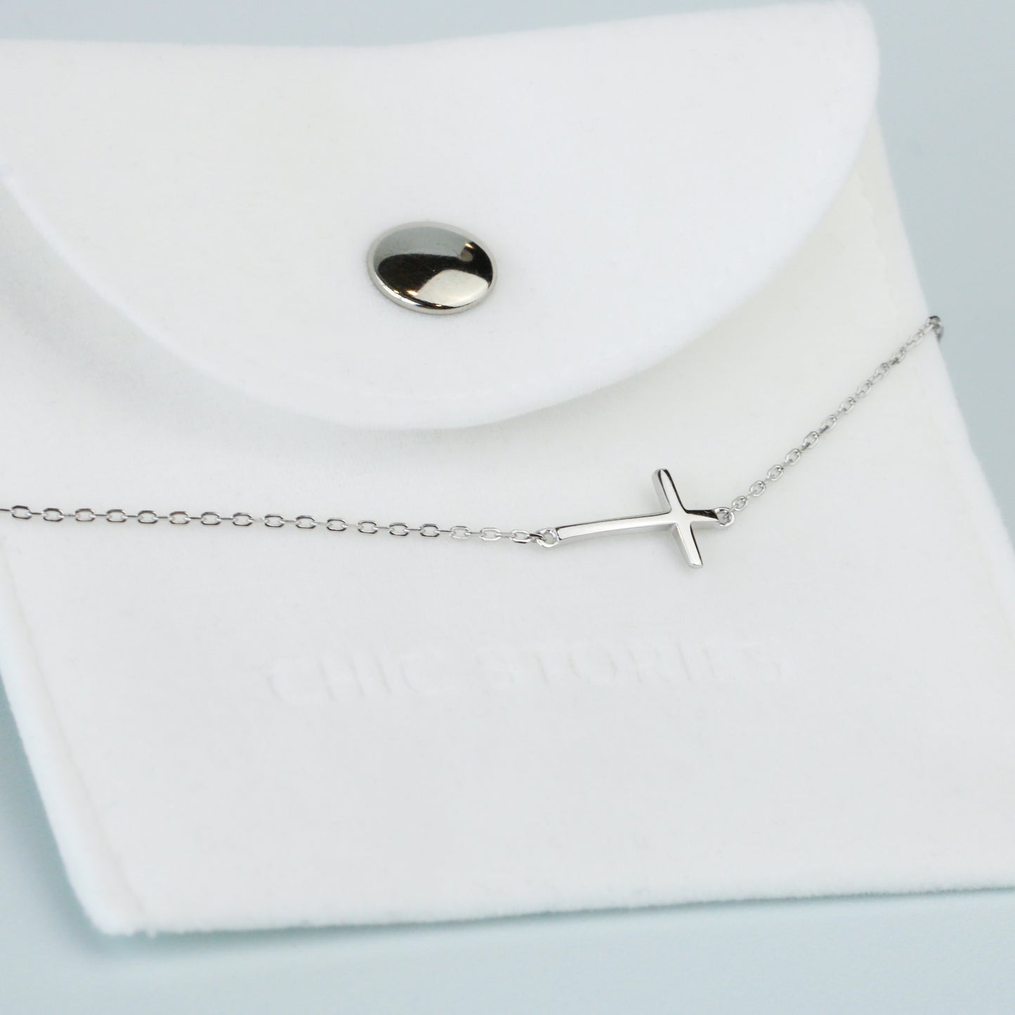 Delicate Silver Cross Bracelet