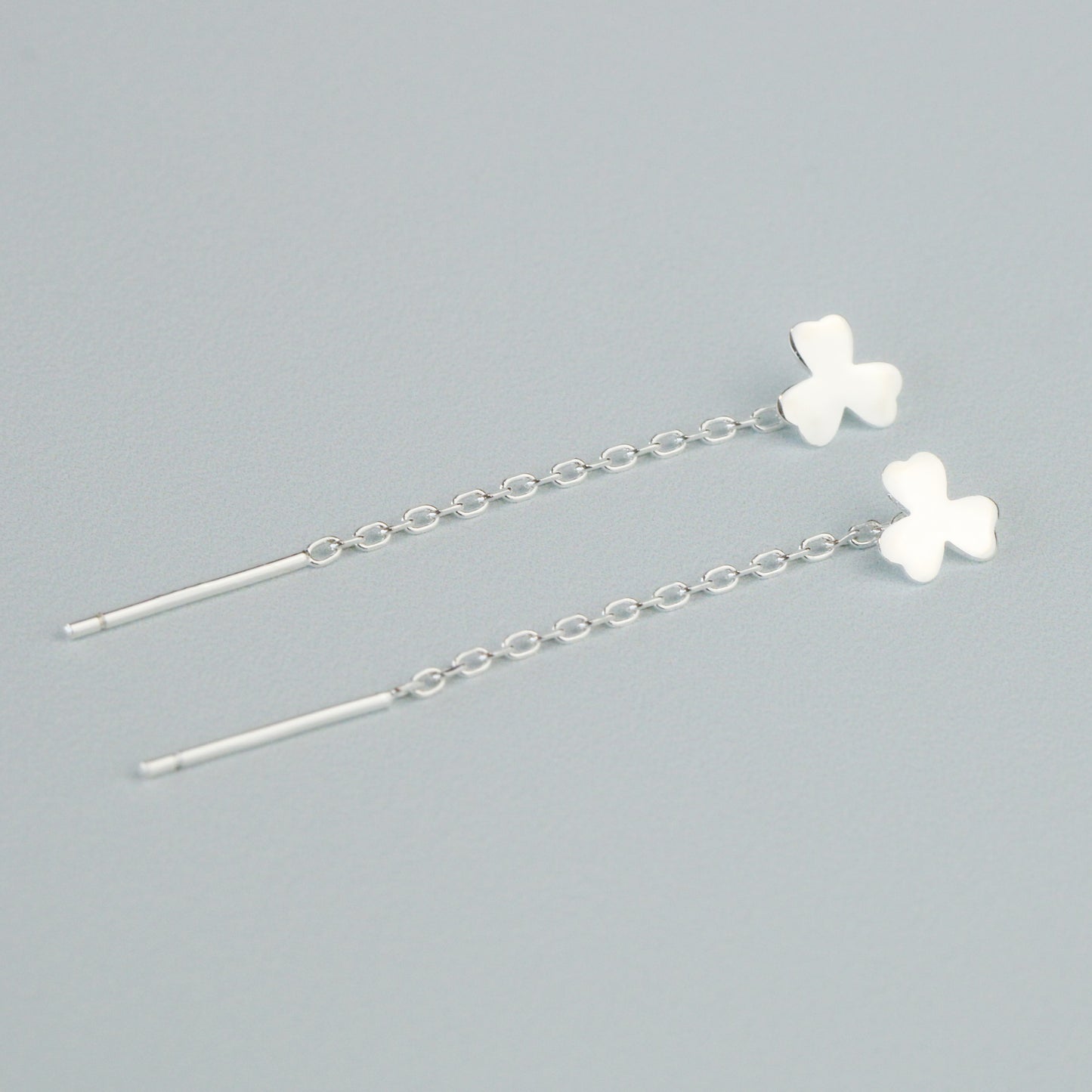 Three Leaf Clover Threader Earrings