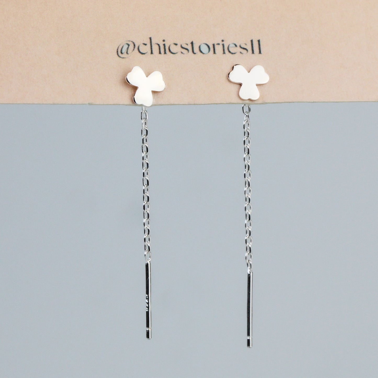 Three Leaf Clover Threader Earrings