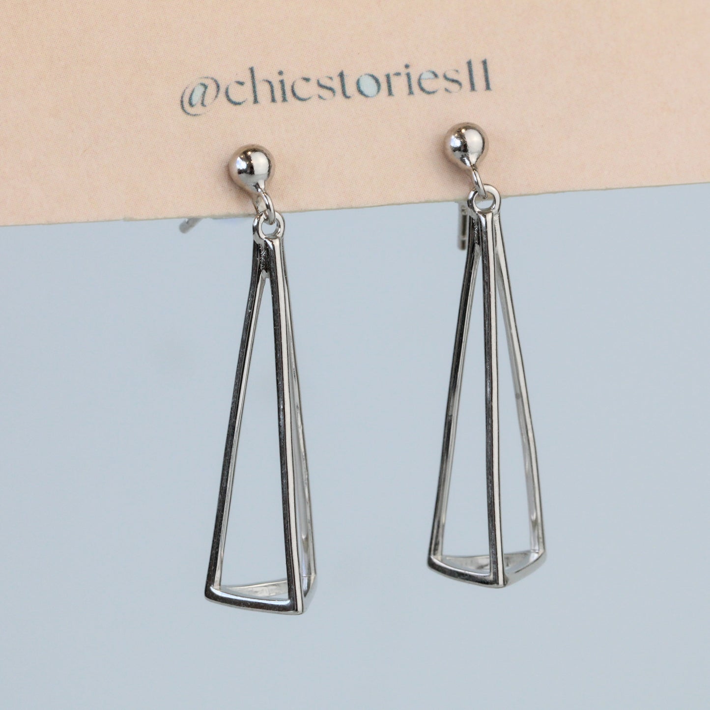 Pyramid Dangle Stud Earrings