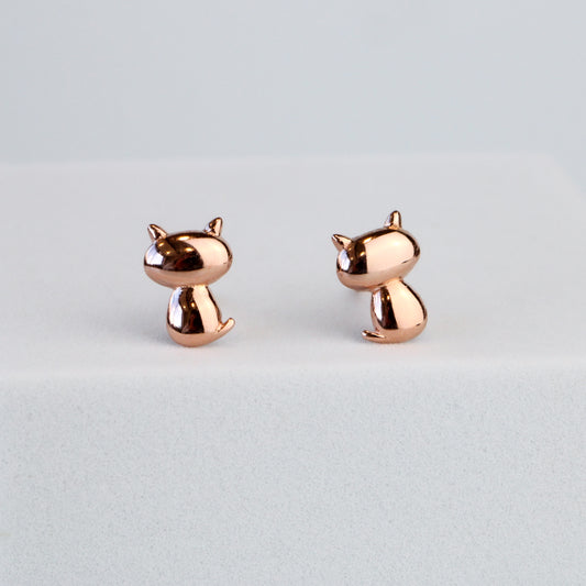 Minimalist Cat Stud Earrings