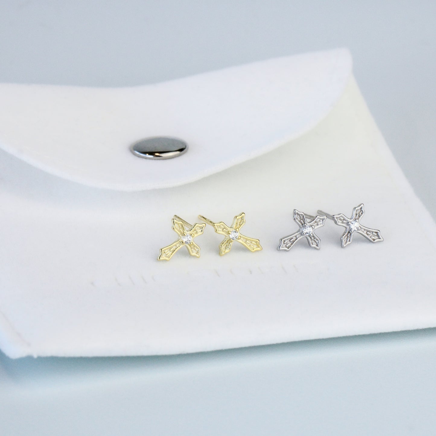 Gothic Style Cross Stud Earrings
