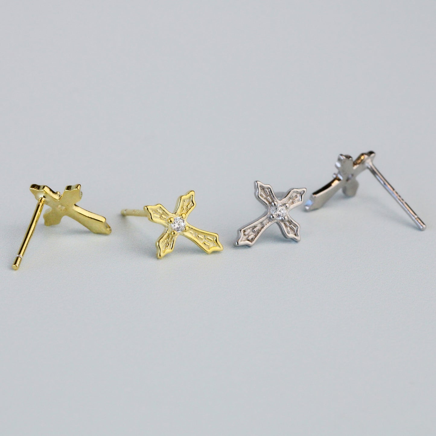 Gothic Style Cross Stud Earrings