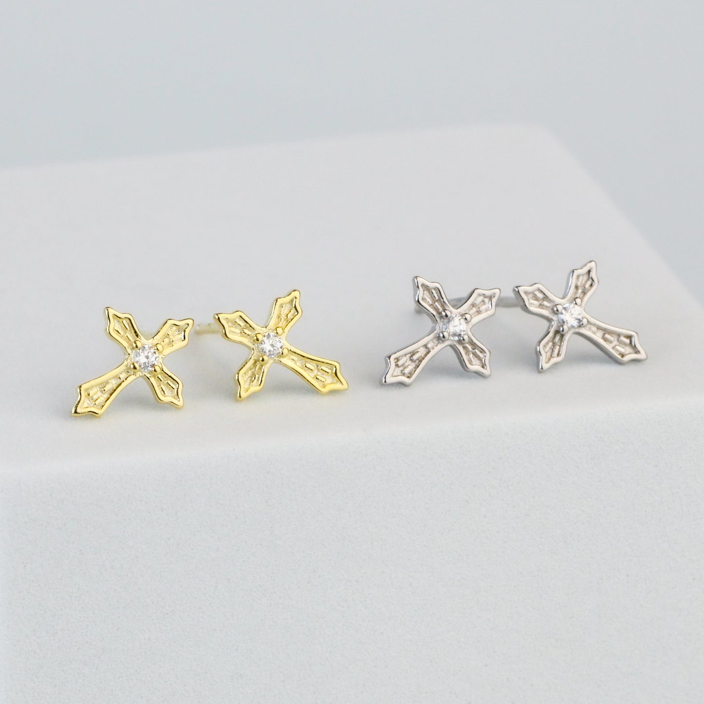 Gothic Style Cross Stud Earrings