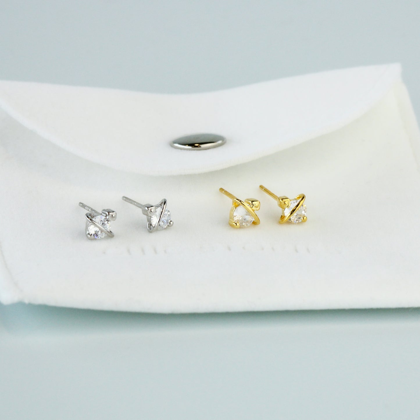Tiny Crystal Stud Earrings
