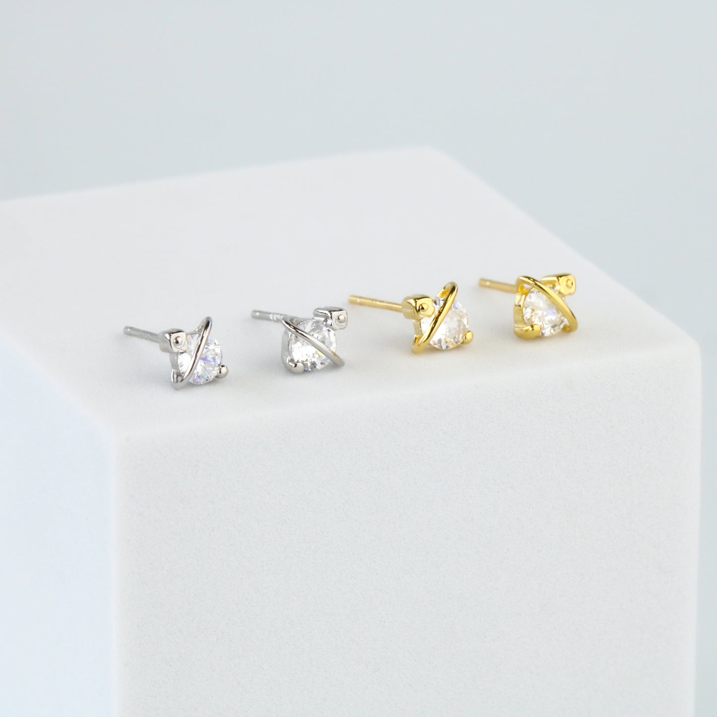 Tiny Crystal Stud Earrings
