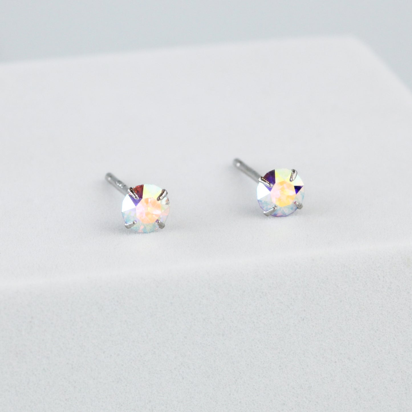Iridescent Crystal Stud Earrings