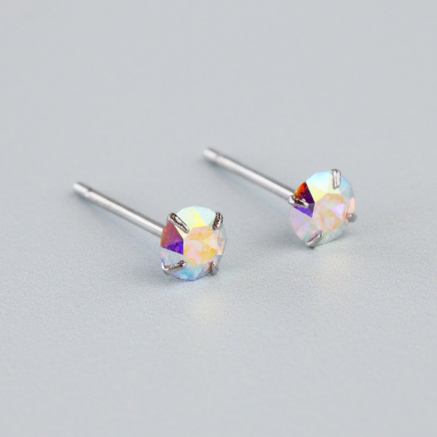 Iridescent Crystal Stud Earrings