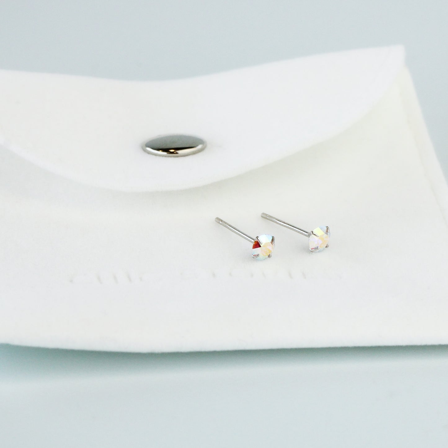 Iridescent Crystal Stud Earrings