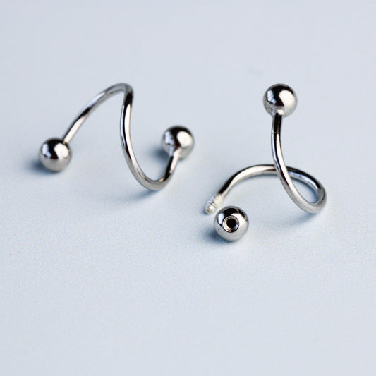 Spiral Hoop Screw Back Earrings