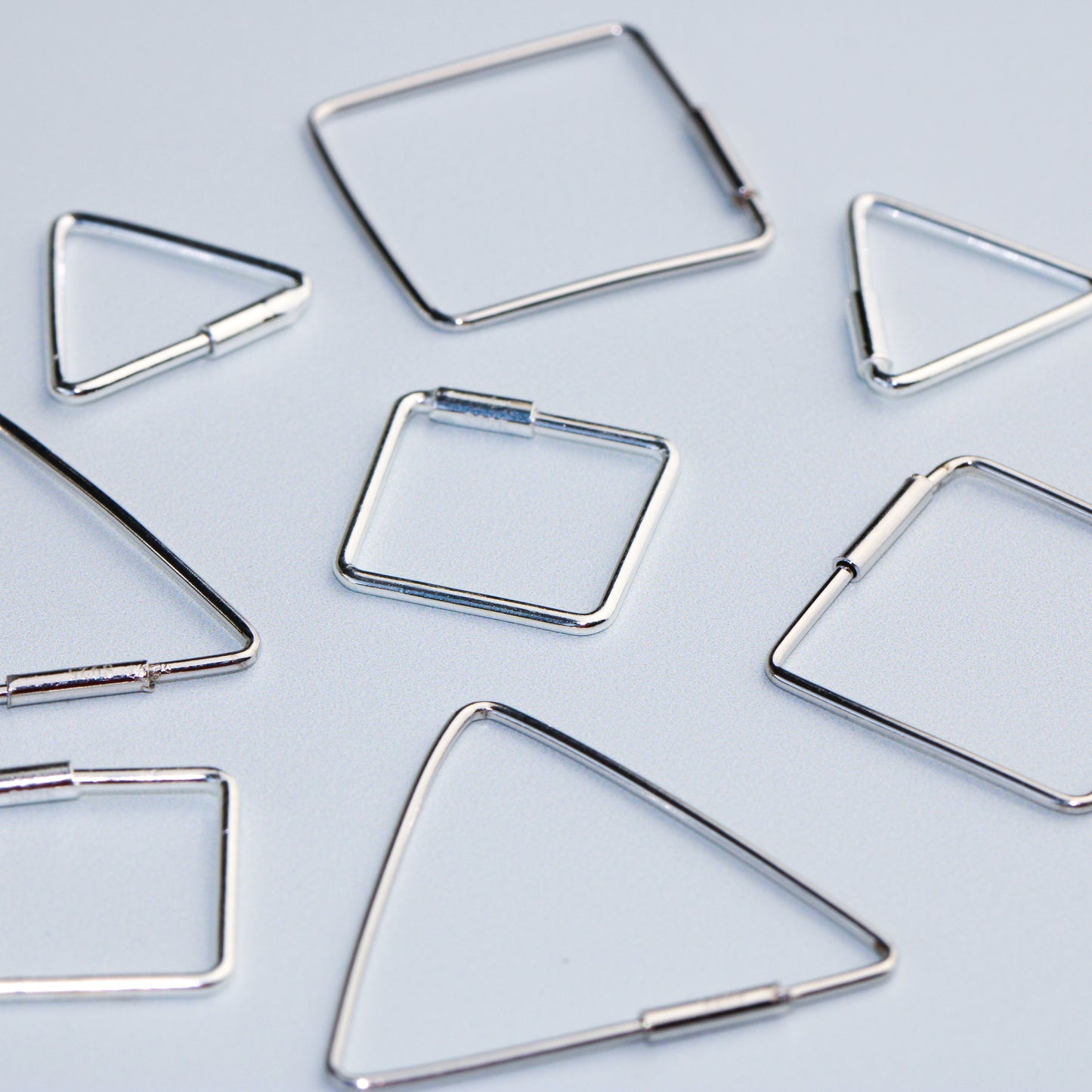 Square or Triangle Shape Hoop Earrings