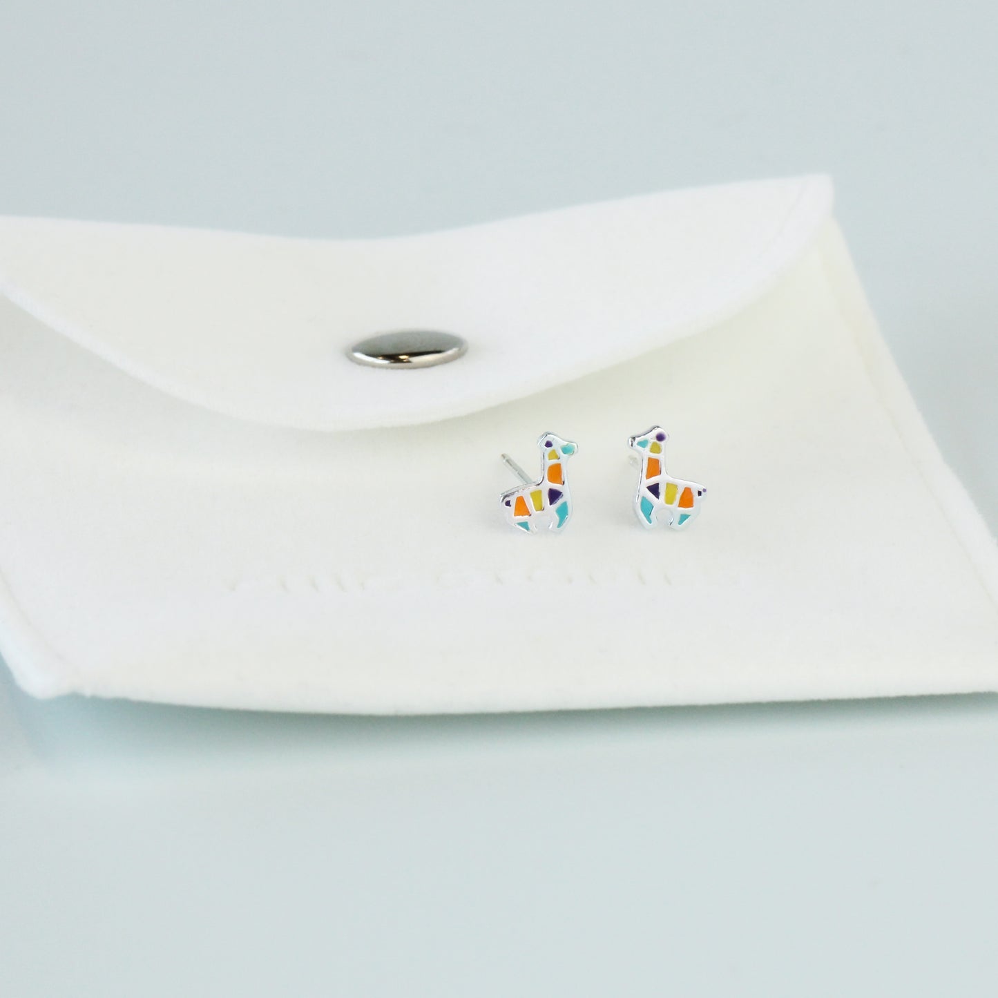 Geometric Llama Stud Earrings
