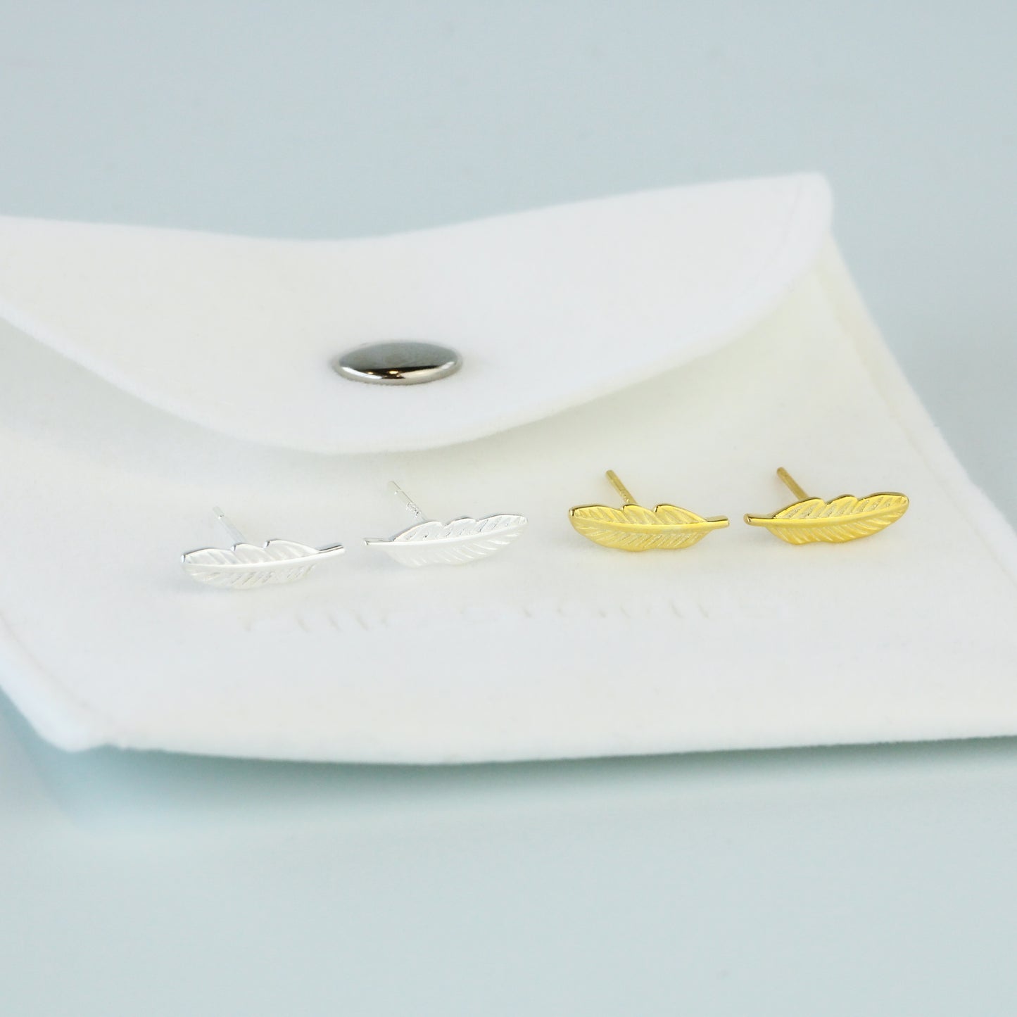 Tiny Feather Stud Earrings