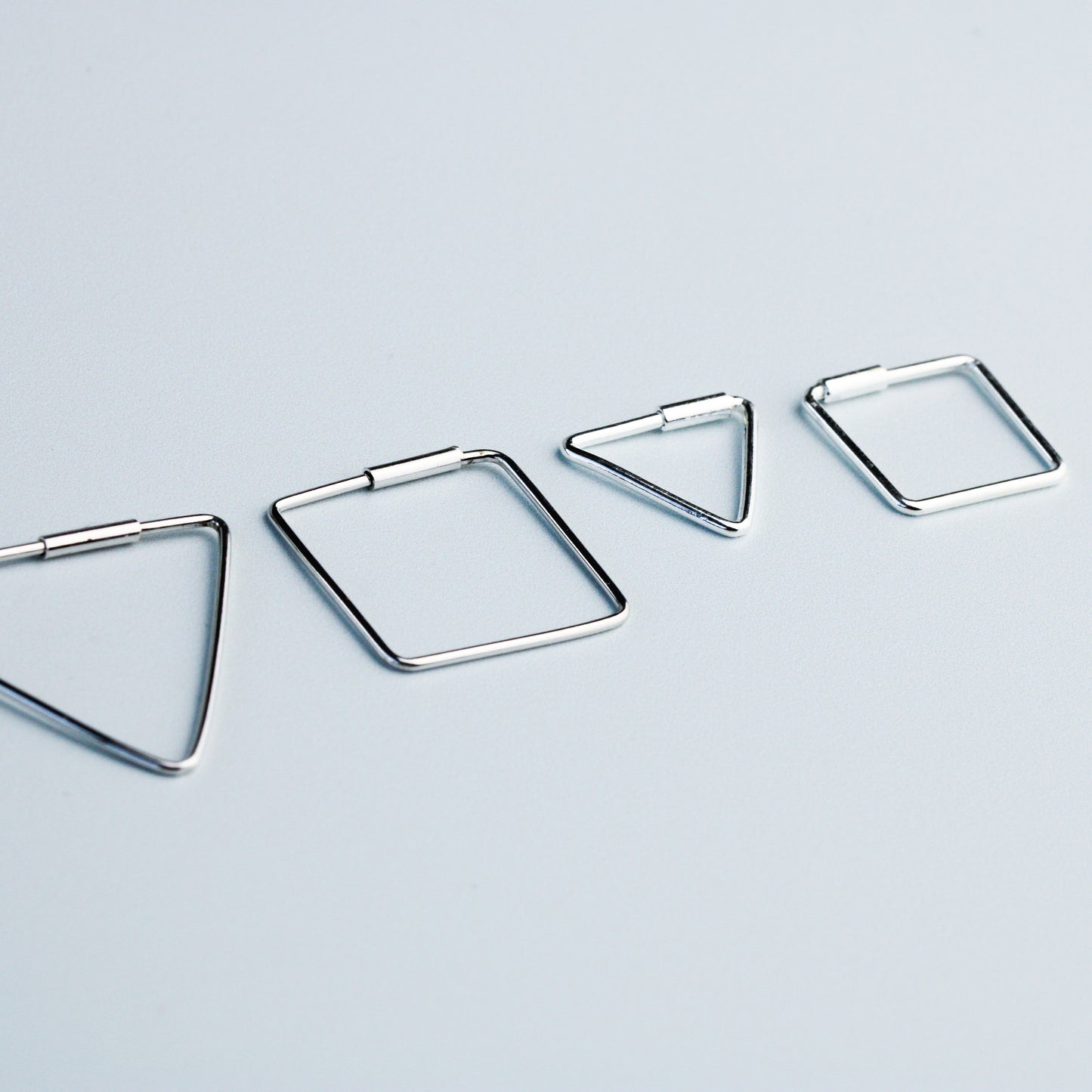 Square or Triangle Shape Hoop Earrings