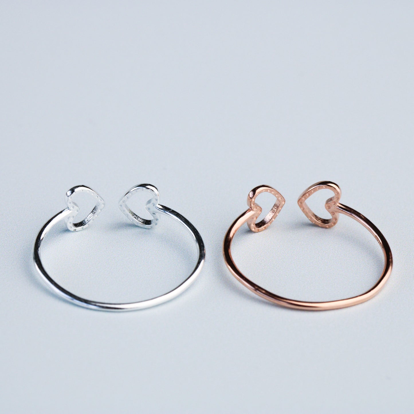 Two Hearts Adjustable Ring
