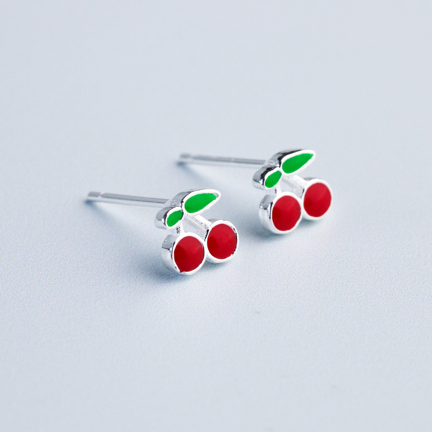 Tiny Cherry Stud Earrings
