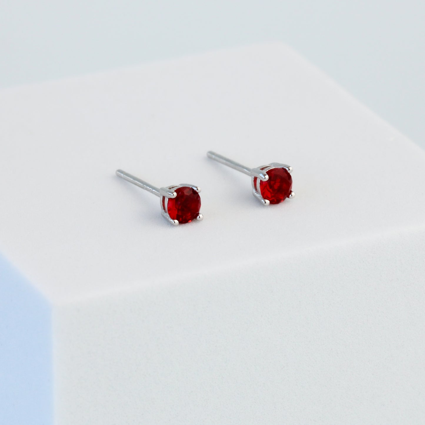 Red Crystal Stud Earrings