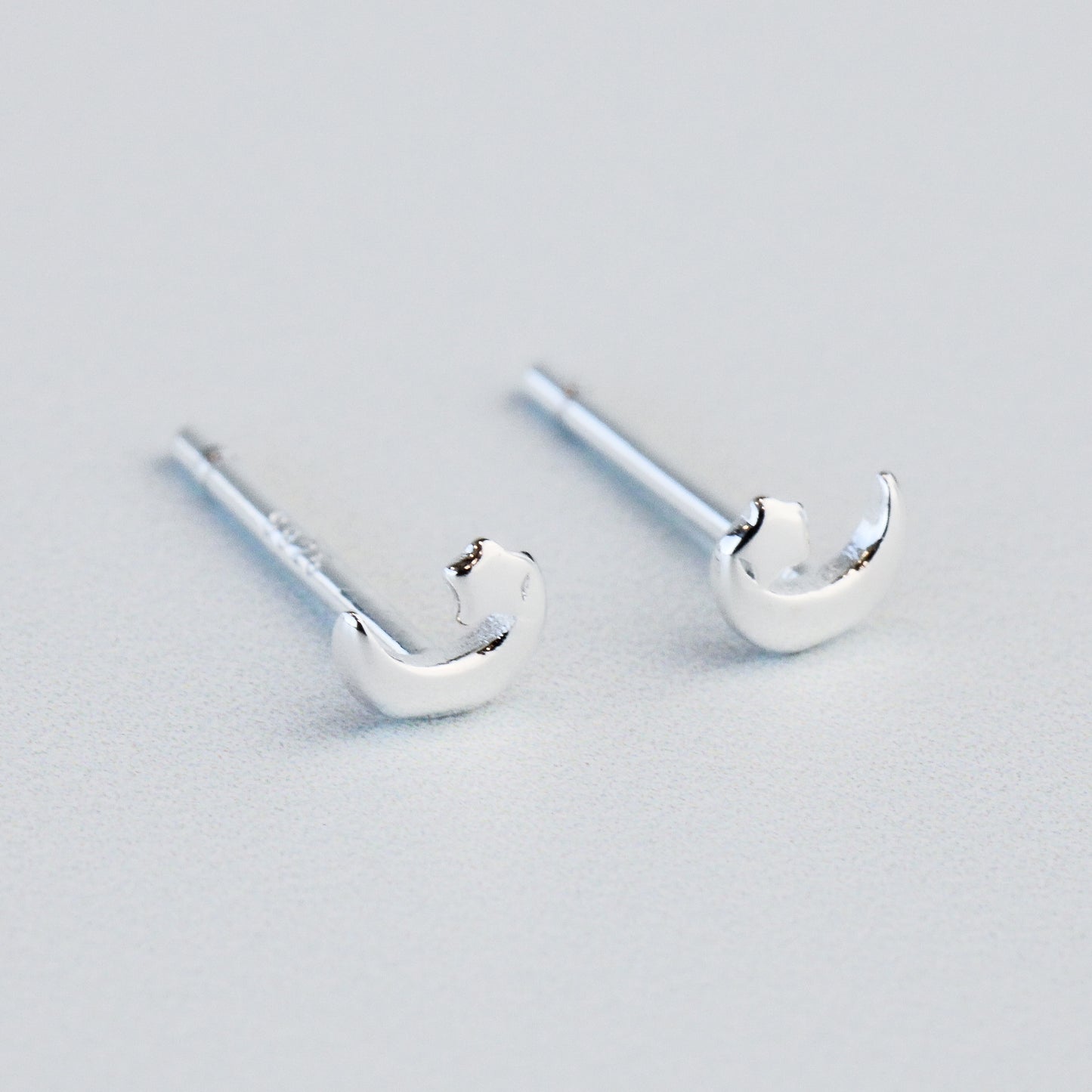 Crescent Moon and Star Stud Earring