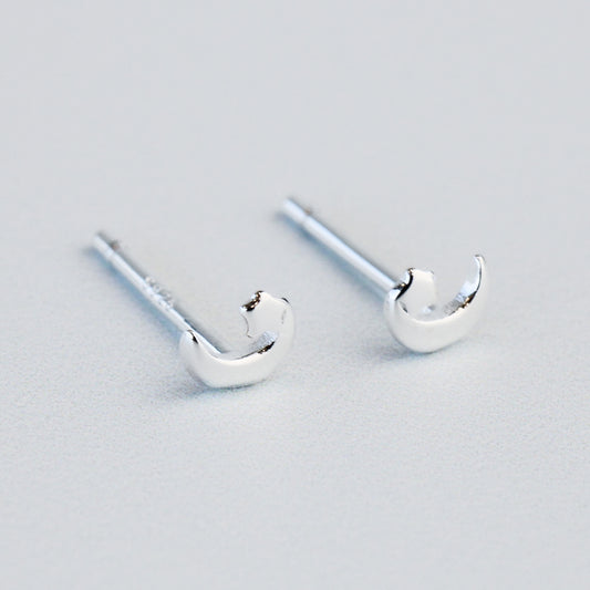 Crescent Moon and Star Stud Earring