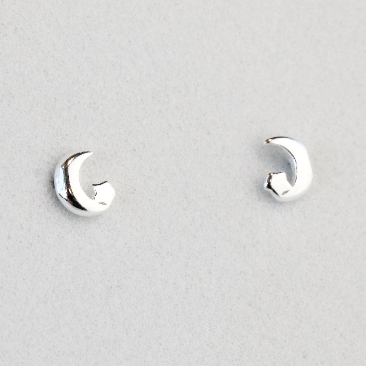 Crescent Moon and Star Stud Earring